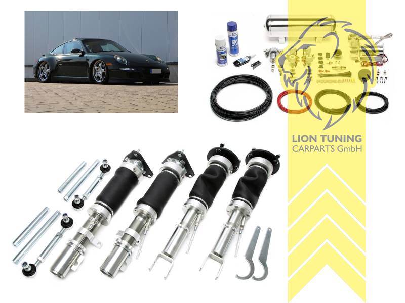 bei Modellen mit PASM - Porsche Active Suspension Management muss dies stillgelegt werden !!, 11,5L Tank chrom / ViAir Kompressor chrom, fest, weiss, nicht passend für GT2 und GT3 Modelle, Stahl verzinkt, Eintragungspflichtig / Teilegutachten wird nach Kauf spezifisch ausgestellt
